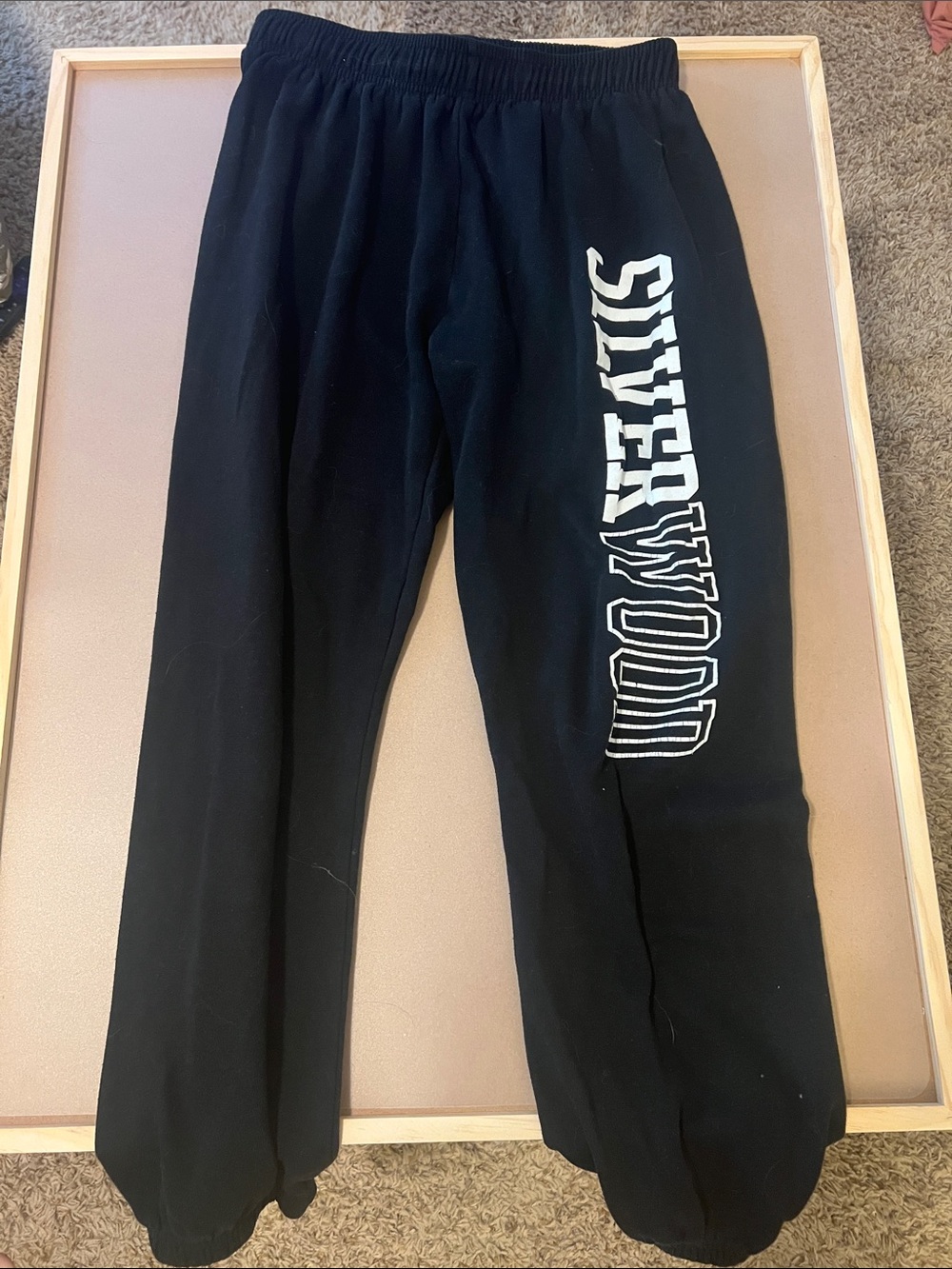 Black Kids Joggers with White Side Logo